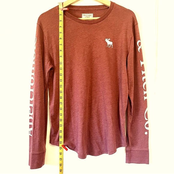 Abercrombie & Fitch Logo Long-sleeve Woman's Shirt | Burgundy - Picture 9 of 9